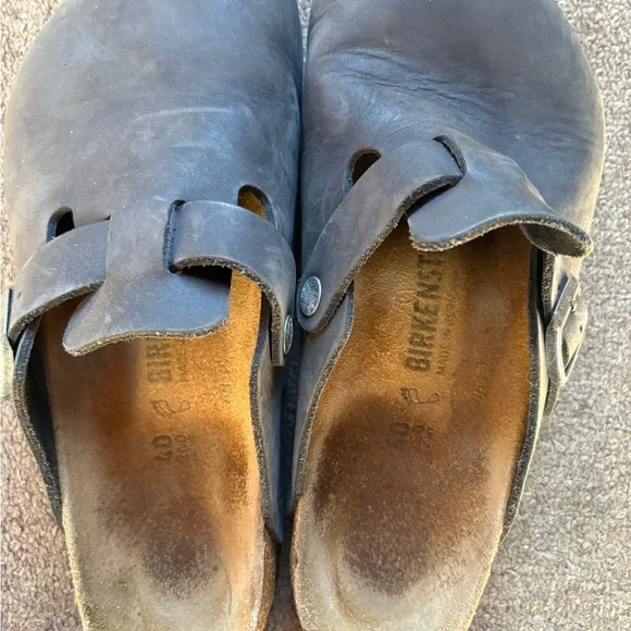 Birkenstock Boston 40 Black Oil Leather Clogs - Picture 2 of 5